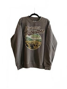 State of Mine "Destination" Yellowstone Fleece Crewneck Sweatshirt- Size Medium